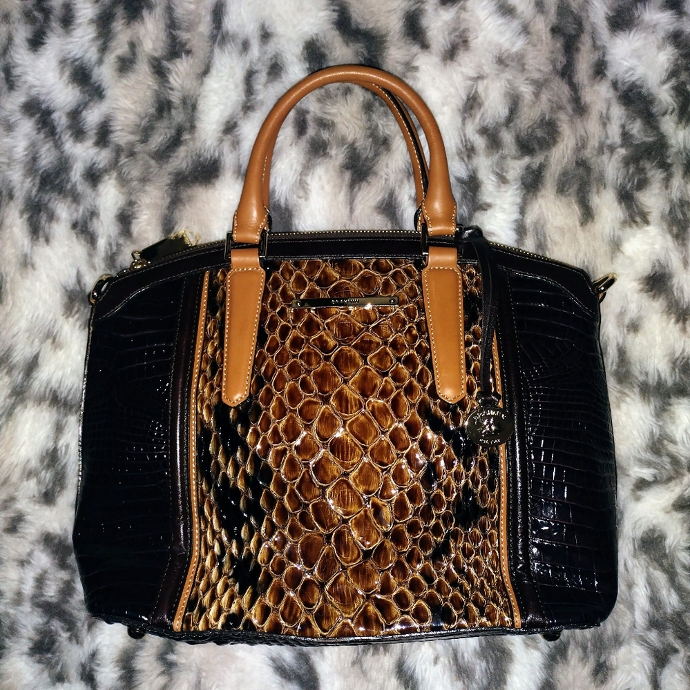 Brahmin 2 Toned Leather Handbag NWOT